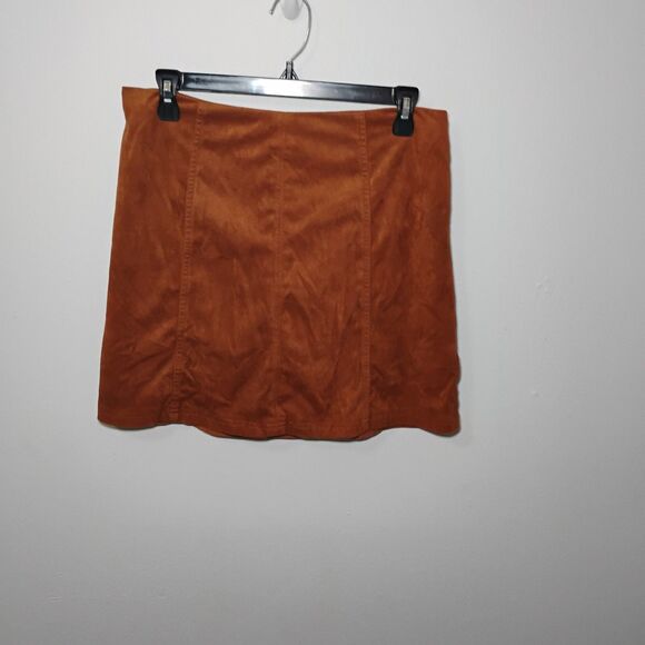 Faux Suede Brown Mini Skirt 60s/70s Casual Hippie Cowgirl Size Medium - Picture 3 of 10
